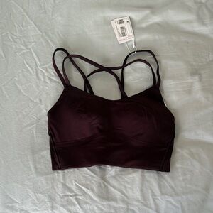 Lululemon Like a Cloud Longline Bra Black Plum Size 4
